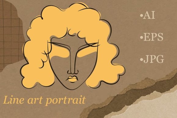 Download Line Art Sophisticated Woman Portrait - Premium Resources